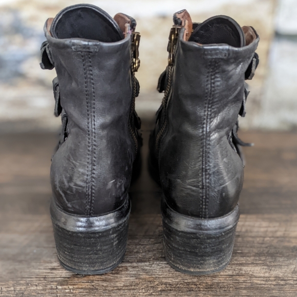 ⚡SOLD⚡A.S.98 Bronze Studded Black Leather Frankie Boot w. Pointed Toe - Picture 11 of 13